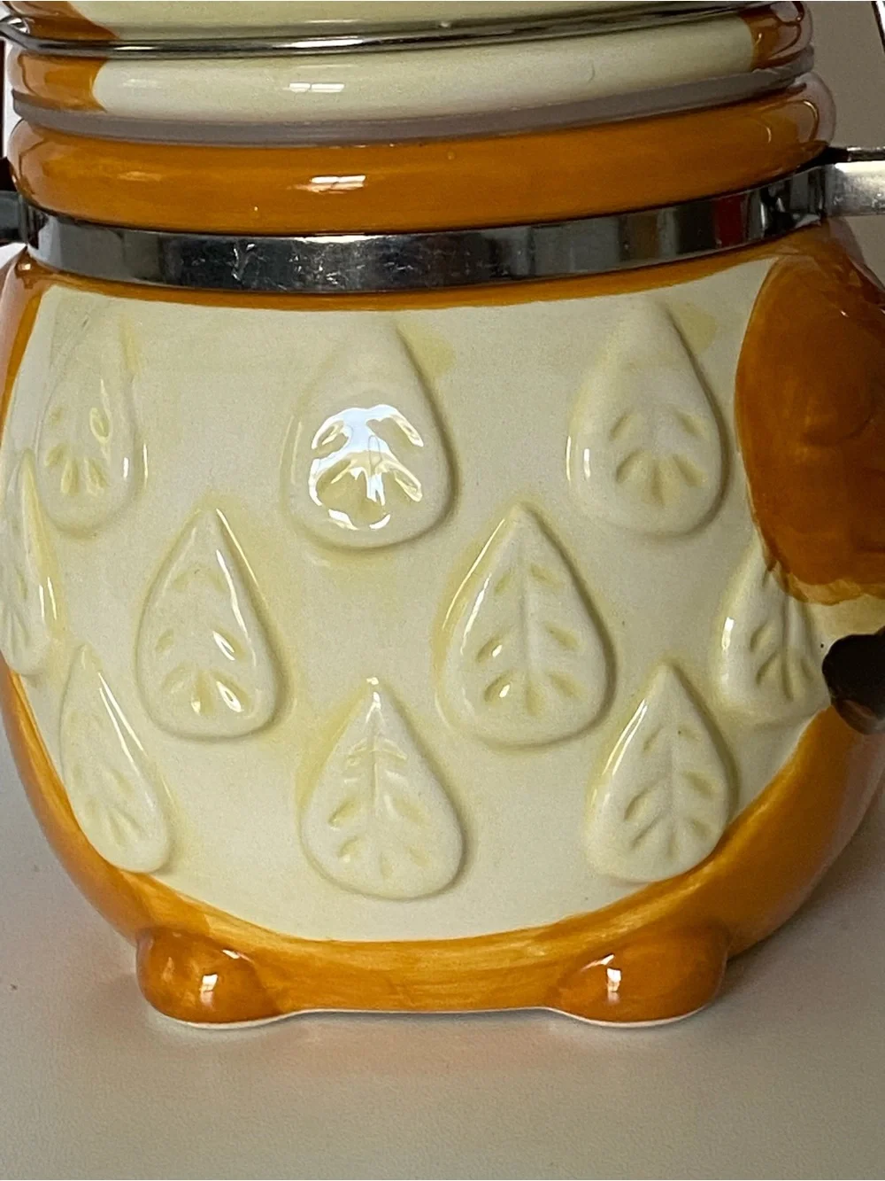 Owl Jar Canister Small Tea 6” X 4” Woodland Friends Ceramic Boston Traders Hinge